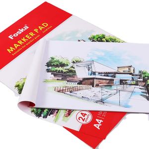 FOSKA buku sketsa anti noda kualitas profesional 24 lembar Premium 100GSM kertas A3 A4 bantalan gambar untuk melukis spidol alkohol - Product Image 1