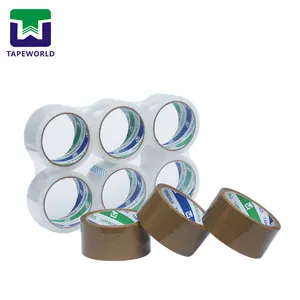 Cinta adhesiva fuerte de 48mm, fabricación China, personalizada, Marrón BOPP, embalaje transparente para sellado de cajas