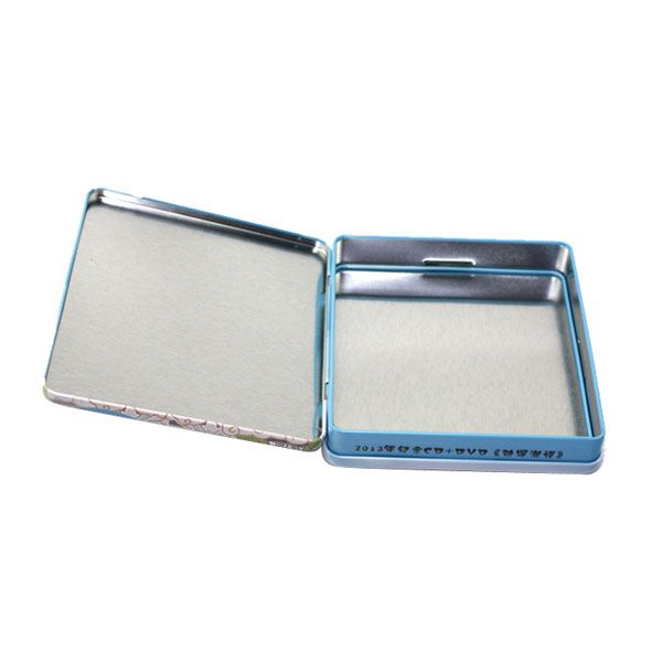 Recycled Custom Design Cheap Rectangular Metal DVD Tin case Cool Printed CD Tin Box with Plastic Intray