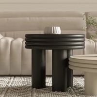 Table basse ronde de vente chaude meubles de salon table basse moderne noire et blanche pour le salon