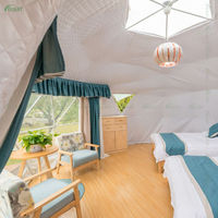 Tente de glamping moderne de luxe 4M avec salle de bain, imperméable quatre saisons, simple, triple ou double couche, pour hôtels et complexes hôteliers