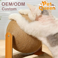 Jouet interactif pour chat, boule à gratter en bois, griffes à aiguiser, résistant à l'usure, grattoir pour chat en sisal, corde à gratter pour chat