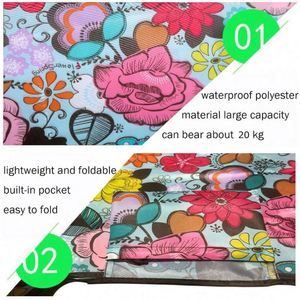 Sac fourre-tout pliable réutilisable extra large écologique en polyester 210D, sac de courses pliable - Product Image 6