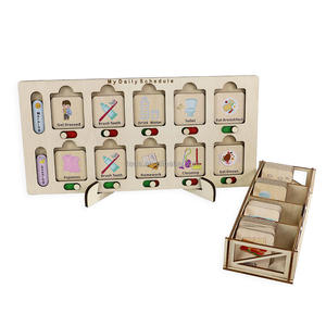 カスタムモンテッソーリ学習玩具ビジュアル雑用チャートキッズルーチンチャート木製幼児ギフト用 - Product Image 6