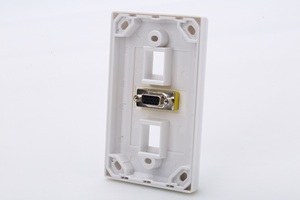 Screwless Úc <span class=keywords><strong>VGA</strong></span> tấm Tường với <span class=keywords><strong>2</strong></span> cổng <span class=keywords><strong>Keystone</strong></span> lỗ trắng tấm Tường - Product Image 2