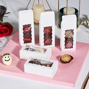 Caja de Papel para Macarons con Ventana Ondulada y 2 Orificios, Plegable, para Empacar Galletas y Chocolates, con Logotipo Personalizado, Venta al Por Mayor de Fábrica - Product Image 4