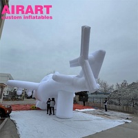 Hélicoptère gonflable blanc de décoration extérieure, avion gonflable géant pour des démonstrations d'événement