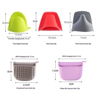 Gants d'espacement en silicone à deux doigts pour la cuisine, pince à assiettes et à bols, pour fours de cuisson, bleu, vert, orange