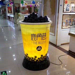 Escultura de taza de té de la leche gigante de resina personalizada 1,5 M boba burbuja de fibra de vidrio taza de té de la leche escultura de fibra de vidrio para la decoración de la tienda - Product Image 4