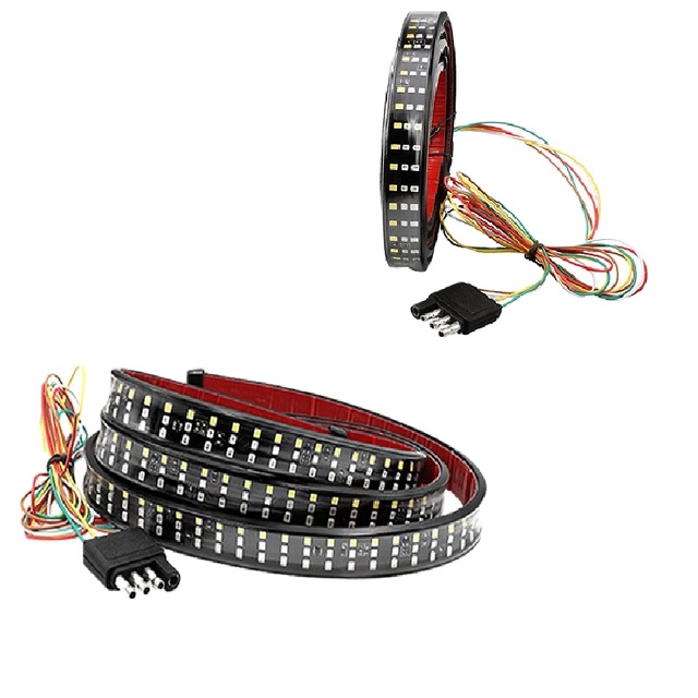 New EURS 1.5M Truck Tailgate LED Strip Light Bar 60" Car Headlight Triple Row 6-Function Reverse Brake Turn Signal 12V 6000k
