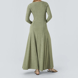 Vestido Casual Elegante de Otoño Invierno para Mujer, Estilo Europeo y Americano 2025-2026, Vestido Largo Informal con Mangas Largas y Corte Evase - Product Image 1