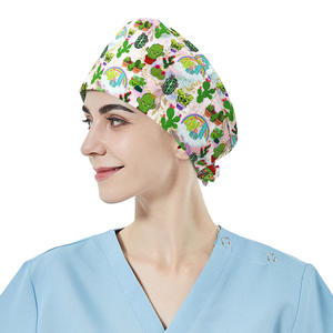 Dessin animé imprimé pédiatre travail chapeau coton chirurgical chapeau femme infirmière imprimé bande élastique réglable - Product Image 1