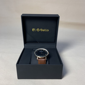 Thông Minh Du Lịch Lưu Trữ Đồng Hồ Di Động Bảo Vệ Không Thấm Nước Tay Đồng Hồ Hiển Thị Tùy Chỉnh Mens Đen Làm Bằng Da - Product Image 3