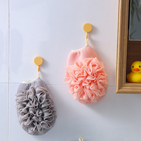 Bain luffa corps éponge brosses Spa Pouf Luffa exfoliant bain gant douche épurateur mitaine gant nettoyant tampon avec fleur