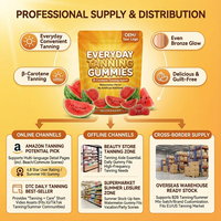OEM Prix de gros Tan d'été pour adultes Vitamines Suppléments pour la peau Tanning Booster Gummies Candy Private Label Tan