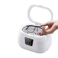GTSONIC Pembersih Ultrasonik Portabel Elektrik 45KHz 35W Timer Digital Kapasitas 600ml Baja Tahan Karat Perhiasan Gigi Rumah Tangga
