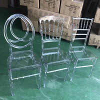 Chaise pivotante de luxe en acrylique, transparente, siège fantôme, de cérémonie de mariage, en acrylique