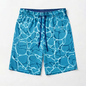 Pantalones Casuales de Hombre a la Moda, Cintura Media Elástica, 100% Poliéster, Holgados, Transpirables, de Secado Rápido, con Estampado y Cierre con Cordón Frontal - Product Image 1