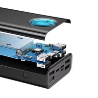 Batterie externe portable 65W, capacité 30000mAh, câble de charge rapide, affichage LED au lithium, station d'alimentation de grande capacité pour téléphone portable