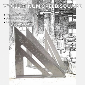 New Design 7 Inch Aluminum Alloy Speed Square Assembly <b>Tools</b> for Woodworking <b>Carpenter</b> Marking Holes DIY OEM ODM - Product Image 2