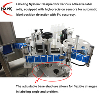 HZPK ARLM-160A étiqueteuse automatique étiqueteuse d'autocollants adhésifs pour bouteilles rondes en PET étiqueteuse