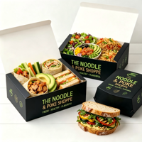 Boîte d'emballage en carton personnalisée avec logo imprimé, pour restaurant, emballage en vrac pour tarte, emballage alimentaire de qualité supérieure, emballage pour galettes de bœuf, boîte à emporter
