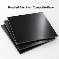 Panneau composite en aluminium brossé noir de 3 mm, taille personnalisée, pour support d'affichage en magasin