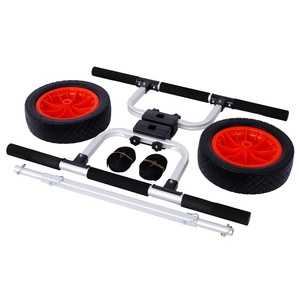 Chariot de kayak en aluminium réglable de 150lb Chariot de canoë avec roues plates ou roues pneumatiques Chariot de transport de kayak pliable - Product Image 6