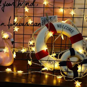 尼克罗电池操作家庭墙壁圣诞树悬挂装饰仙女LED圣诞节Eid穆巴拉克拉马丹星星串灯
