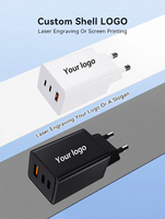 Chargeur à 3 ports 65W GaN EU (USB-A + 2x USB-C) | Chargeur d'ordinateur portable certifié CE GS PD3.0/QC3.0 Montre intelligente pour écouteurs PC ignifugés