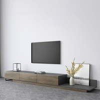 Design moderne meubles de salon de luxe en fer forgé en bois Rock Panel Storage TV Cabinet console