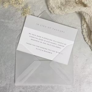 Enveloppes en vélin personnalisées avec impression en feuille d'or Cartes en vélin Conception libre pour les invitations <span class=keywords><strong>de</strong></span> <span class=keywords><strong>mariage</strong></span>. - Product Image 6