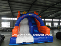 Nouvelle conception de toboggan gonflable HTH en PVC 6x4m, toboggan gonflable pour enfants sur le thème des pirates pour l'extérieur