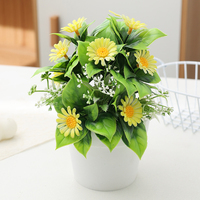Kunstmatige plastic kleine potplant voor thuis, kantoor, werkplek, bureau, bonsai, realistische bloemen, groen, duurzaam, nieuwjaarsdecoratie