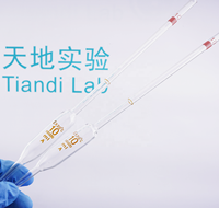 Pipette volumétrique en verre de classe A de 10 ml de Tiandi Lab avec marquages codés par couleur