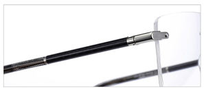 แว่นตาไร้ขอบสีทองสำหรับนักธุรกิจชายบานพับสปริงแบบโมโนขนาด58มม. โลโก้ลูกค้า - Product Image 2