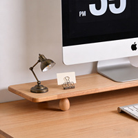 Support d'écran en bois massif personnalisé avec pieds œuf, étagère de rehausseur d'écran d'ordinateur de bureau pour le bureau et la maison