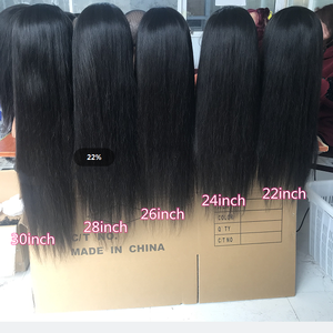 Parrucca Economica con Frontale in Pizzo, <span class=keywords><strong>Capelli</strong></span> Vietnamiti Grezzi, Colore Ombré Marrone-Caffè, Chiusura 5x5, Parrucche Lisce Yaki per Donne di Colore - Product Image 6