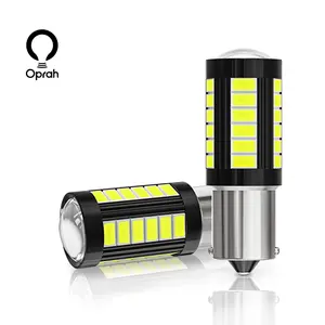 مصباح ضوئي ليد للسيارة يعمل بالنهار من Oprah Py21w Canbus P21/5w Led T20 5w مصباح ضوئي ليد DRL لإشارة الدوران مصباح مصباح أصفر 3157 7443