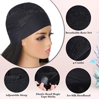 Perruque Bandeau Lisse Yaki REINE pour Femme, Fibre Synthétique Haute Température, Densité 250%, 28 Pouces, Fabriquée à la Machine, Noir Naturel