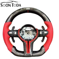 Volant en cuir rouge avec fibre de carbone et LED pour BMW M3 M4 F80 F82 X5 F15 X6 F16 F10 F30 F32 F36 F60 F22 F80 M3 Série 2/3