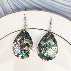 Bijoux populaires bohême déclaration nacre sculpture fleur naturel blanc coquille boucles d'oreilles pour femmes fille plage cadeau - Product Image 5