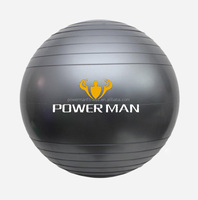 POWERMAN FITNESS Balón de Ejercicio de PVC Comercial de 55cm/65cm/75cm, Balón de Yoga para Gimnasio con Logotipo Personalizado, Gran Venta