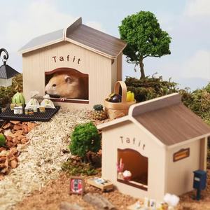 Casa de madera para hámster Tafit, rectangular, de madera maciza, duradera, hábitat para mascotas pequeñas, para hámster - Product Image 1
