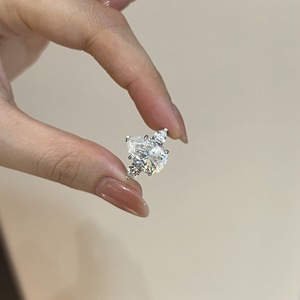 Xh Moissanite S925 Bạc 6 Carat 10*14 Drop Lê Hình Dạng Màu Trắng Đầy Màu Sắc Châu Âu Mỹ Cross-Biên Giới Kim Cương Nhẫn - Product Image 6