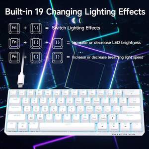 Stock Custom LOGO 61-Key RGB <b>Mini</b> Mute Type-C Portable Gaming Mechanical Keyboard for PC - Product Image 2