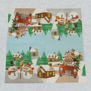 Serviettes de table à motif de figurines de <span class=keywords><strong>pain</strong></span> <span class=keywords><strong>d</strong></span>'<span class=keywords><strong>épice</strong></span>s pleine page, série de Noël 33*33, idéales pour les occasions de célébration - Product Image 2