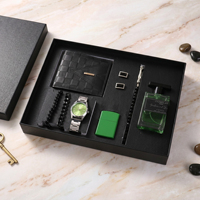 Coffret cadeau de luxe pour homme, montre, portefeuille, porte-clés, parfum, coffret cadeau de Noël, coffret cadeau d'affaires