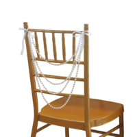 Ruban de chaise en perles avec nœud pour décoration de chaise de mariage, fête prénuptiale et banquet