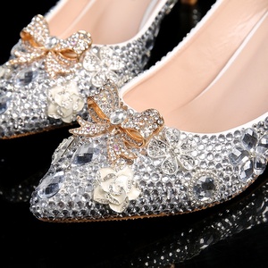 New rhinestones high-<b>heeled</b> <b>sandals</b> fashionable luxurious wedding banquet party women dresses pointed stiletto high-<b>heeled</b> shoes - Product Image 3